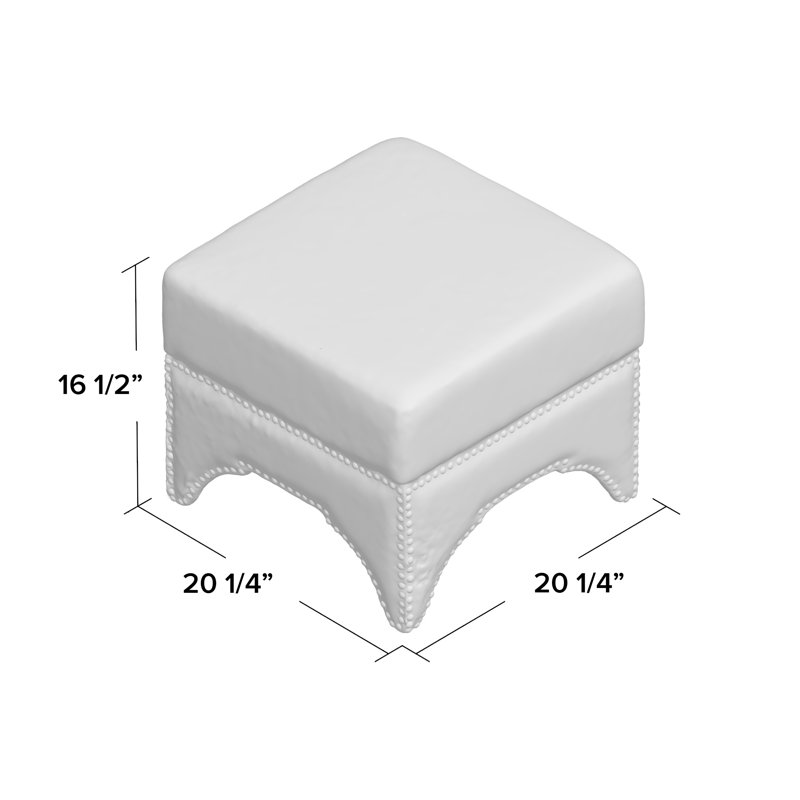 Repose-pieds carré avec rangement 20,3 po Declan, Blue / Grey / Off White
