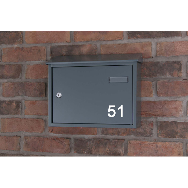 Guse Steel Wall Mounted Post Box, 51, Black