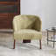 Chaise d'appoint Mid-Century - Dossier rond et base à trois pieds - Tissu doux-1939305158