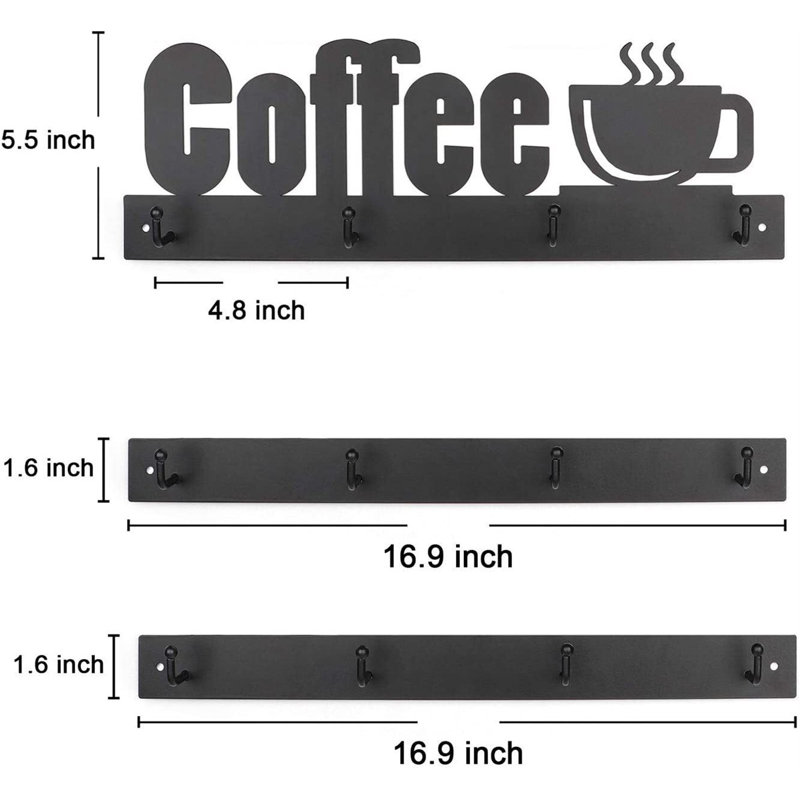Damaj 3 Piece Metal Mug Holder
