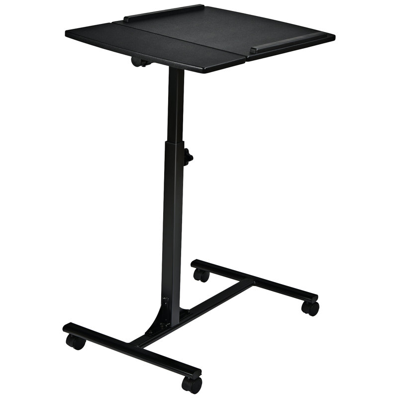 64cm W Laptop Cart with Wheels, Black