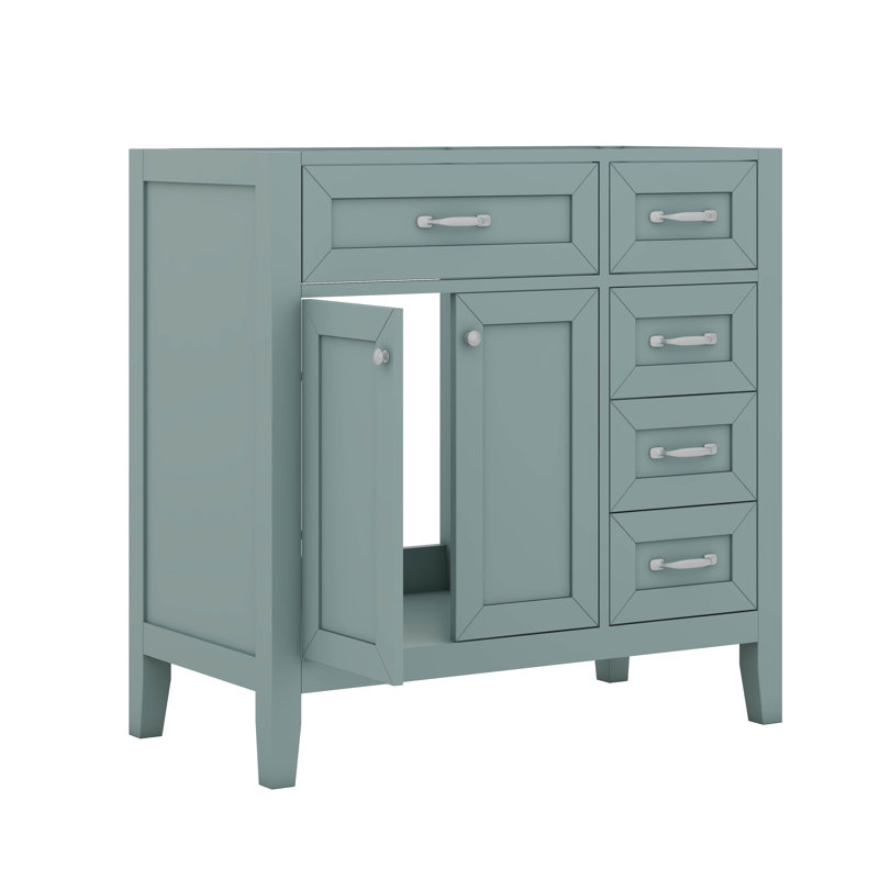 Meuble-lavabo 36 po sans lavabo, tiroirs, Vert
