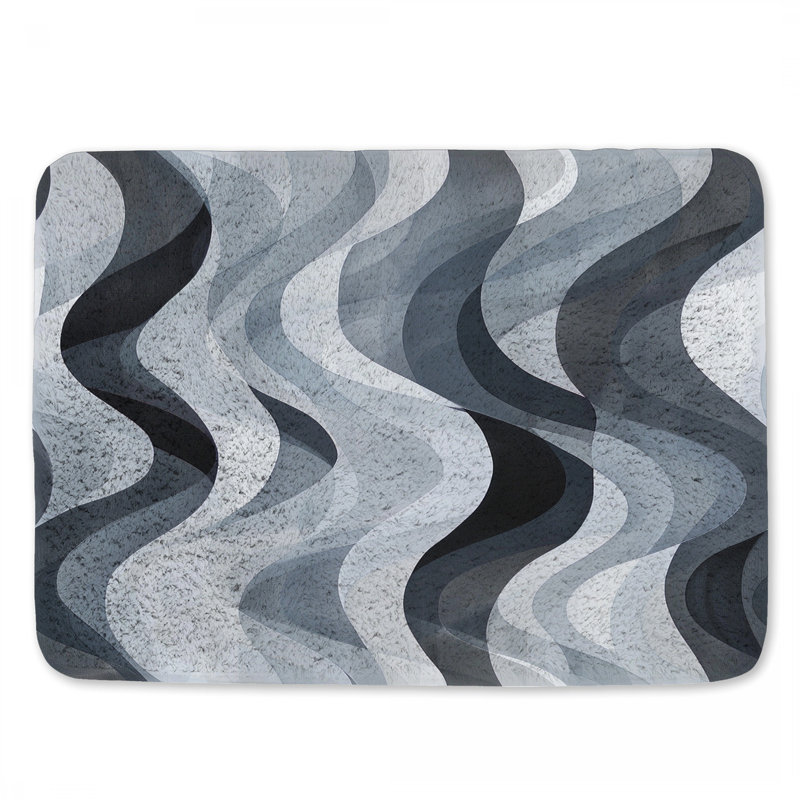 Tapis abstrait pour salle de bain, L 24 po x l 17 po