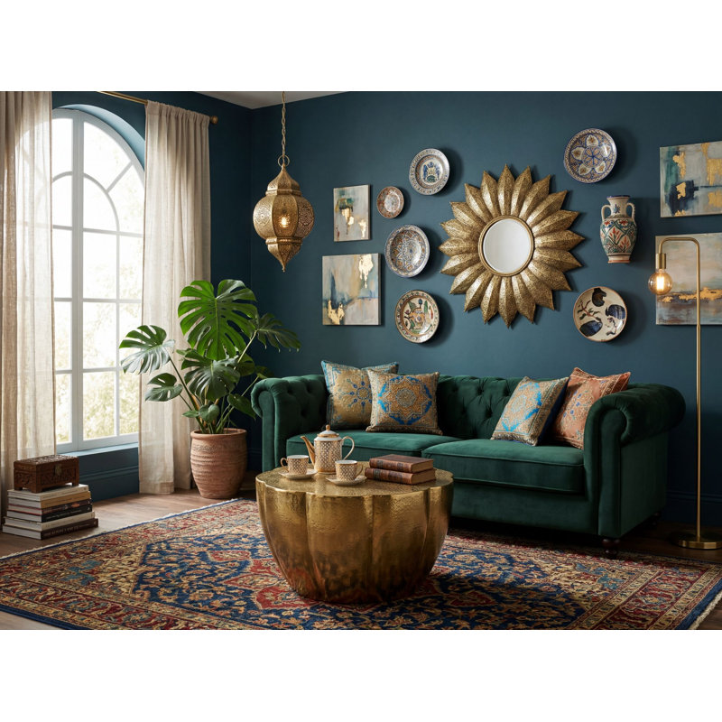 Round Gold Aluminium Coffee Table