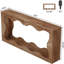 Console 75,6 po en grain de bois naturel avec découpe ondulée, entrée de ferme et table derrière le canapé