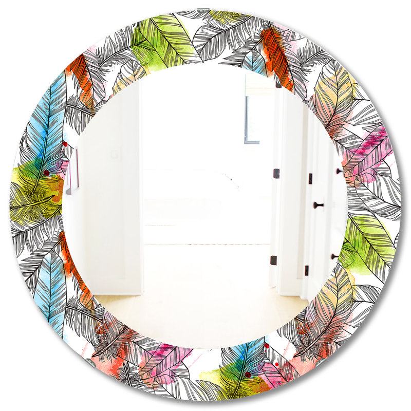 Miroir mural tropical sans cadre 6 éclats, H 31,5 po x l po