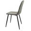 Chaises de salle à manger 4 pièces, revêtement en suède gris, pieds en métal, rembourrage en mousse pour 4 chaises confortables, siège en tissu, dossier courbé