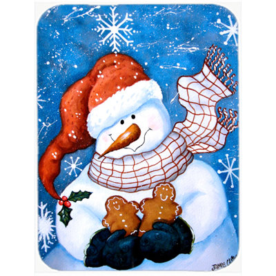Planche à découper en verre de fêtes pain d’épice et bonhomme de neige Ashlynn