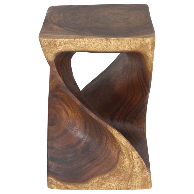 Table de bout en bois massif Channen, H 23 po x l 15 po x P 15 po, Bois brun clair
