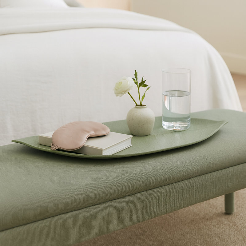 Zelen Green Polyresin Novelty Vanity Decorative Tray