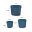 Ensemble de pots à fleurs en céramique fait à la main de 3, 15/12/9 pouces de diamètre, motif texturé bleu, pour plantes grasses et plantes d'intérieur, support de fenêtre et de bibliothèque, argile respirante-131020979