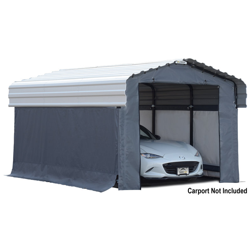 Arrow Carports Enclosure Kit for Galvanized Steel Carport, Fabric Carport Wall Panels, 10' x 15' x 7'