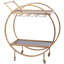Chariot-bar en métal à 2 tablettes avec rangement en verre et poignée-479374619