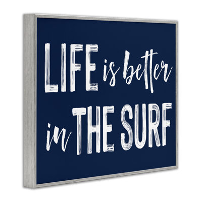Life Better In Surf Framed Giclee, design by Lettered and Lined