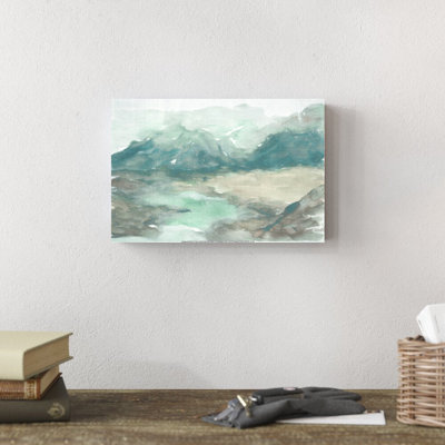 " Dark Teal Landscape " Painting Print