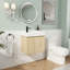 Meuble-lavabo mural 24 po avec lavabo en céramique, conception flottante peu encombrante pour les petites salles de bain-1414991107