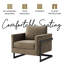 Fauteuil d'appoint en velours avec base en acier inoxydable noir Dontavis-1917696795