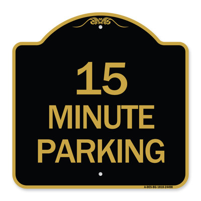 Signmission Designer Series Sign  2 Hour Parking  Parking For Customers Only  Black  Gold 18 X 24 HeavyGauge Aluminum Architectural Sign  Prot