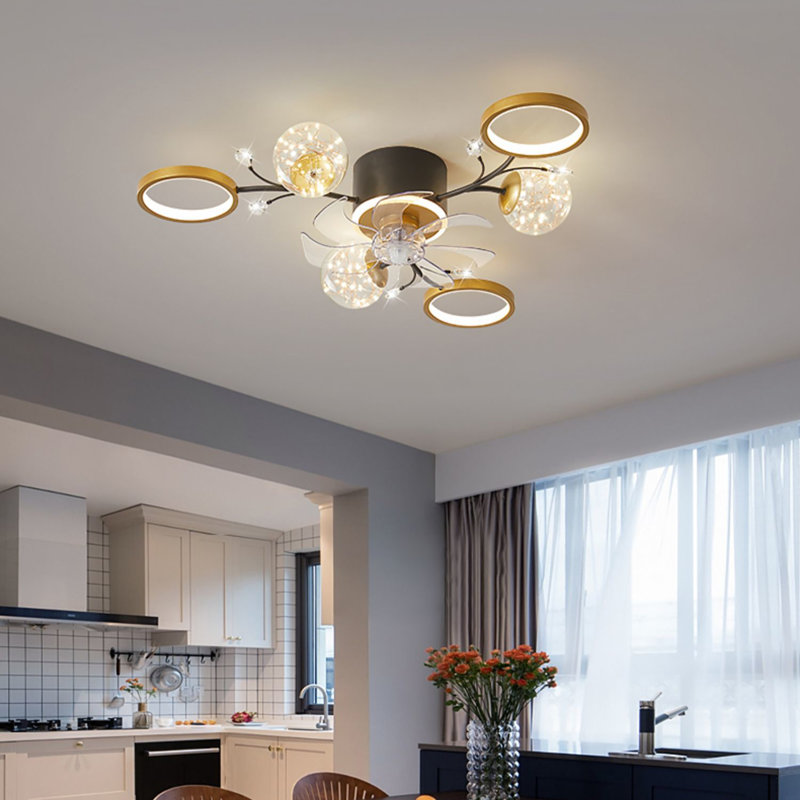 Ventilateur de plafond 37 po avec 6 lumières DEL Isamari
