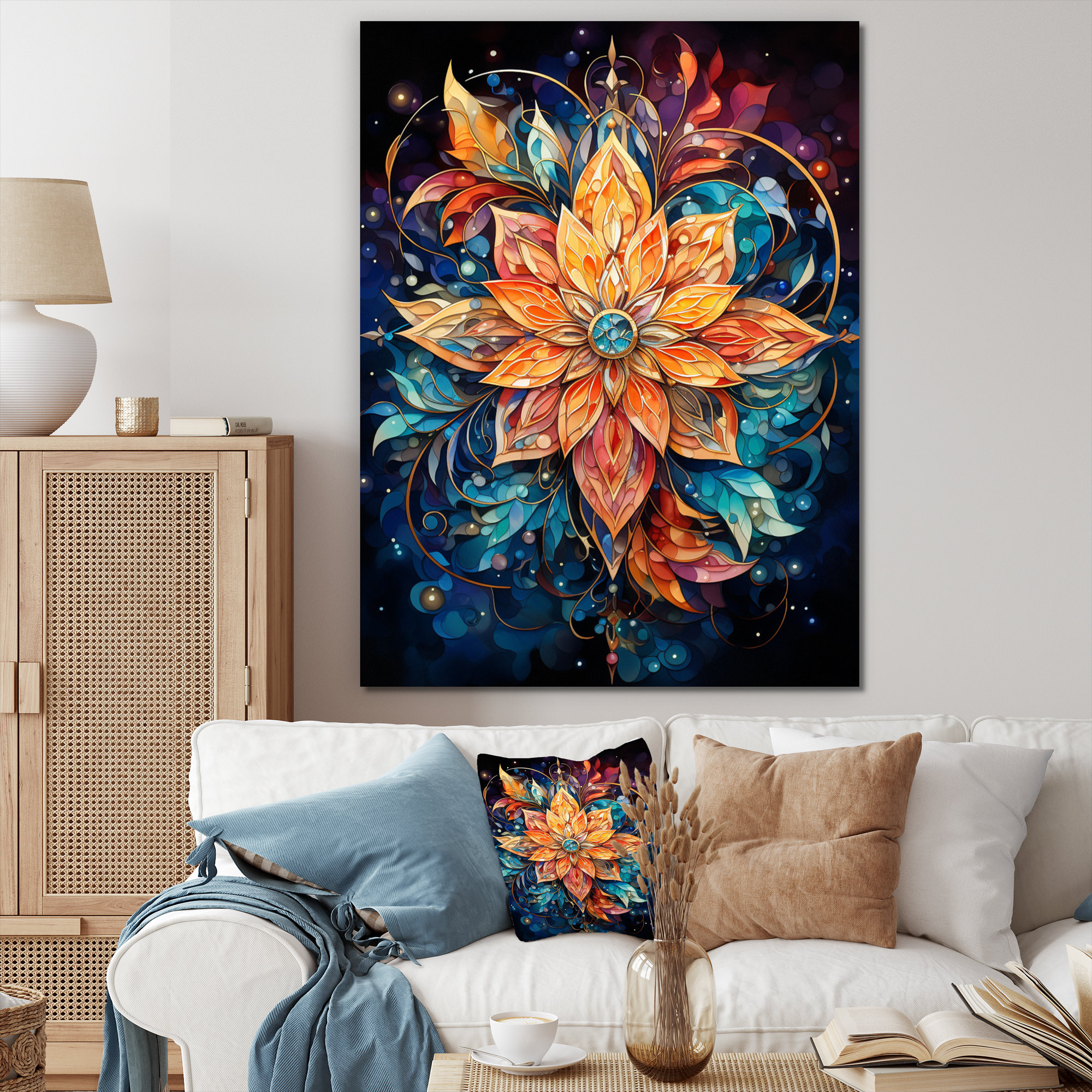 Lasey Spiral Kaleidoscope III - Wrapped Canvas Print Winston Porter Size: 20 H x 12 W x 1 D