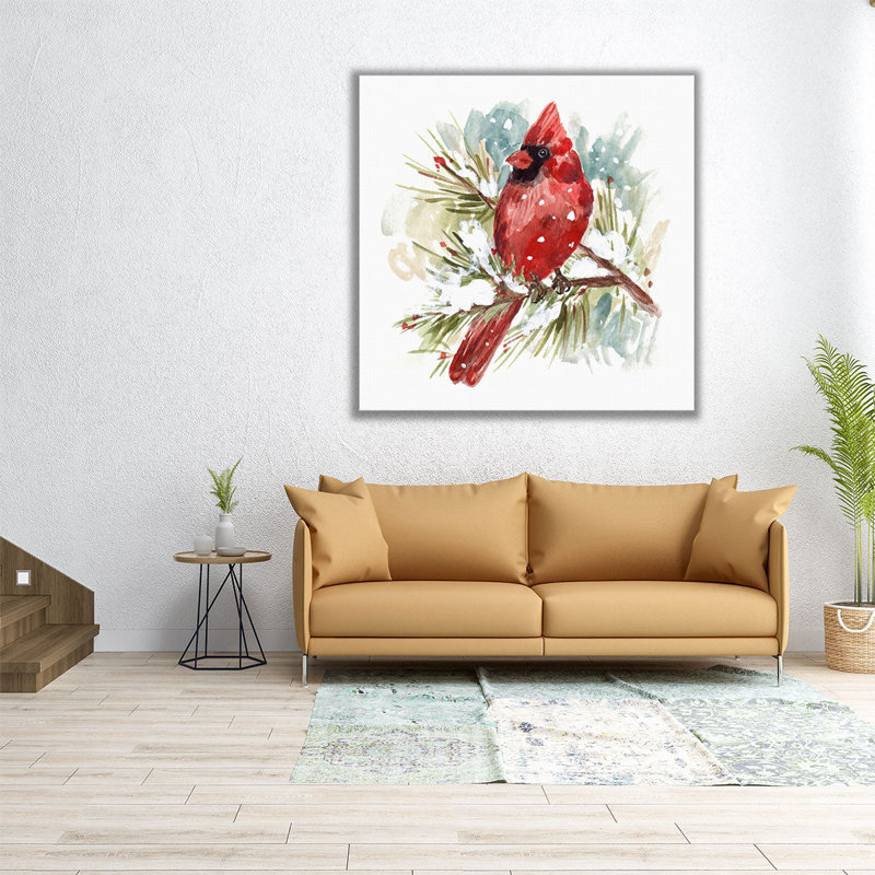 The Cardinal II - reproduction d'art sur toile, H 20 po x l 20 po