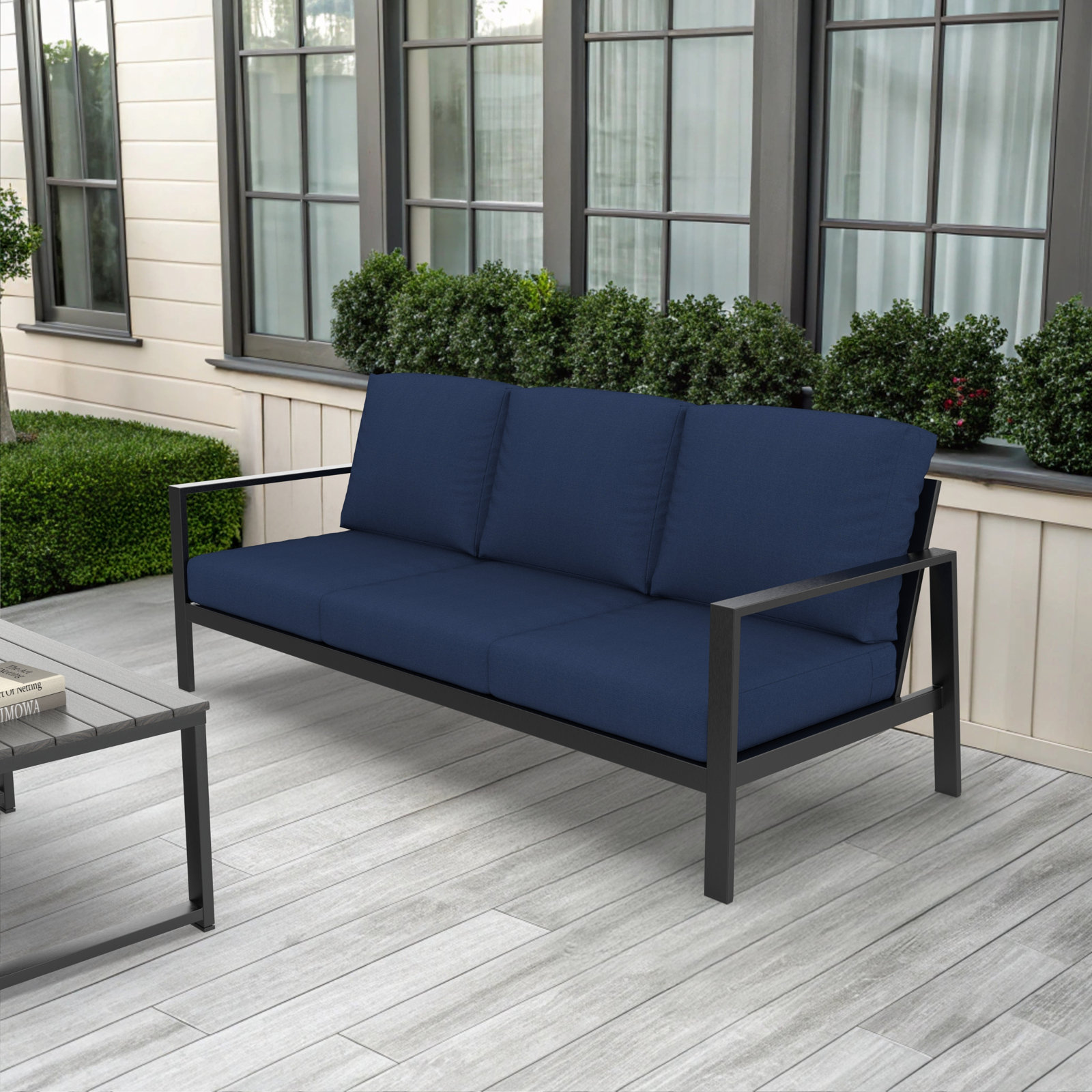 Townsend 80" Sunbrella® Patio Sofa, Sunbrella® Canvas Navy, No, Bare / None