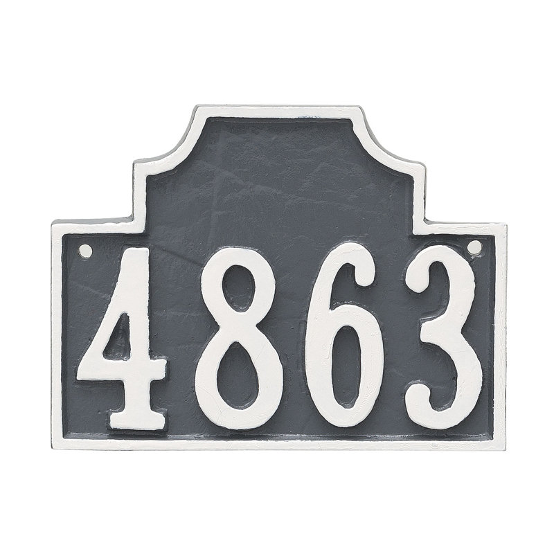 Plaque d'adresse murale 1 ligne Petite, Gris / Argent