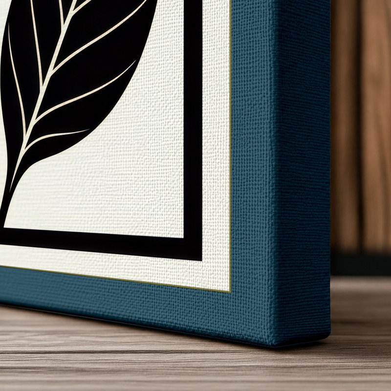 Bloom Botanical 1 Piece Wrapped Canvas Wall Art, 36x24 - 91.4 x 61.0 cm, Teal Border