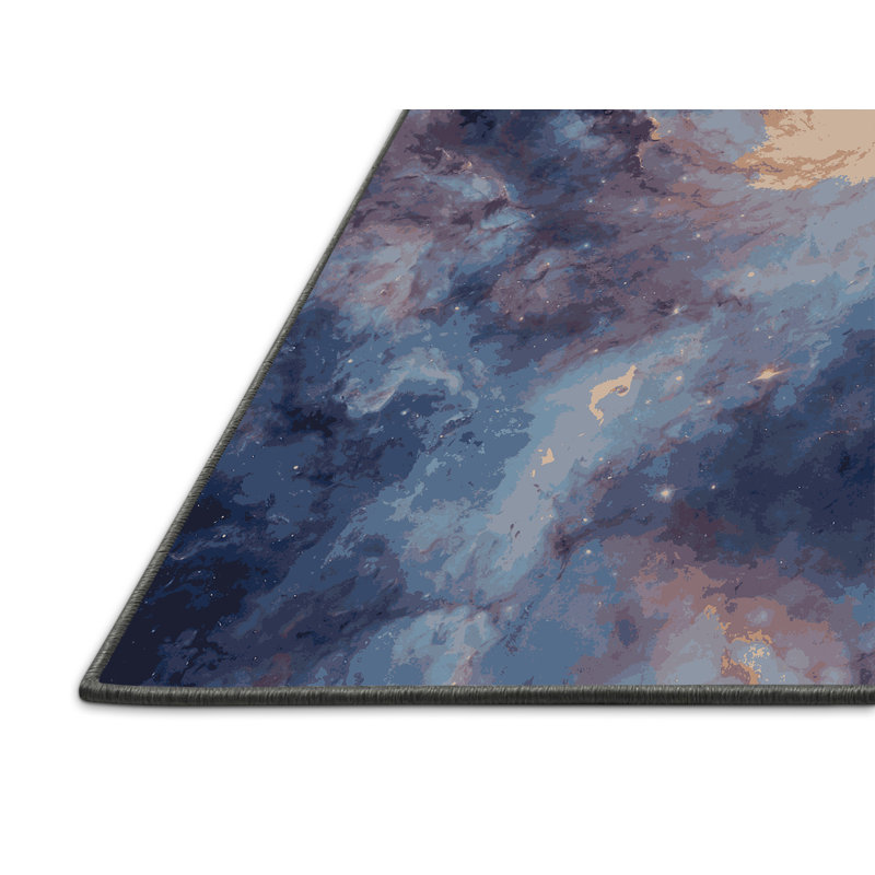 Tapis gris soyeux et moelleux, Rond 6 pi