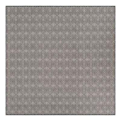 Alishba Geometric Charcoal/Ivory Area Rug