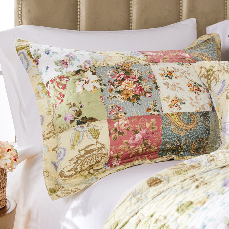 Taie décorative multicolore Greenland Home Fasion Blooming Prairie, 20 x 36, Vert / Beige / Orange, Roi