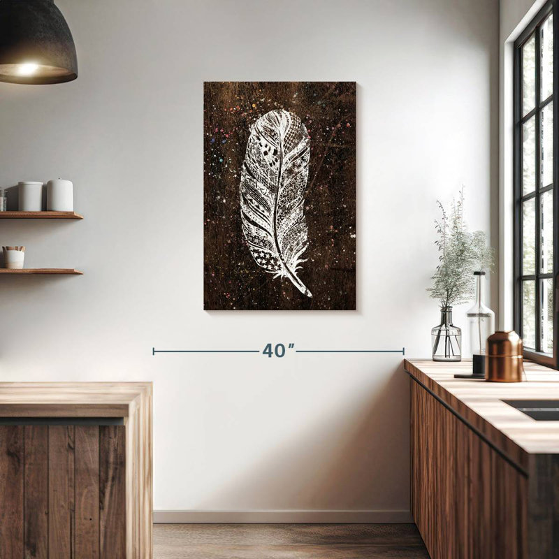 Kerner White Boho Feather, 36" H x 24" W