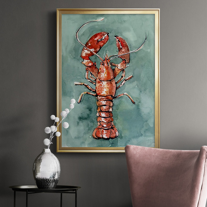 Aquatique Lobster II - impression d'un seul cadre photo, H 42,5 po x l 30,5 po x P 1,25 po, Or