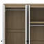 Garde-robe 4 portes avec tiroirs, tablette et tringle