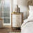 Elegant 3-Drawer Nightstand With Gold Leaf Handles-1019778029