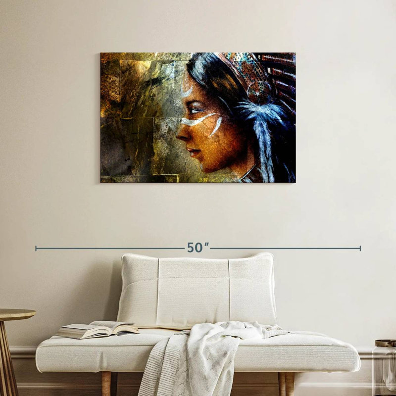 Lelar Beautiful American Indian, 24" H x 36" W
