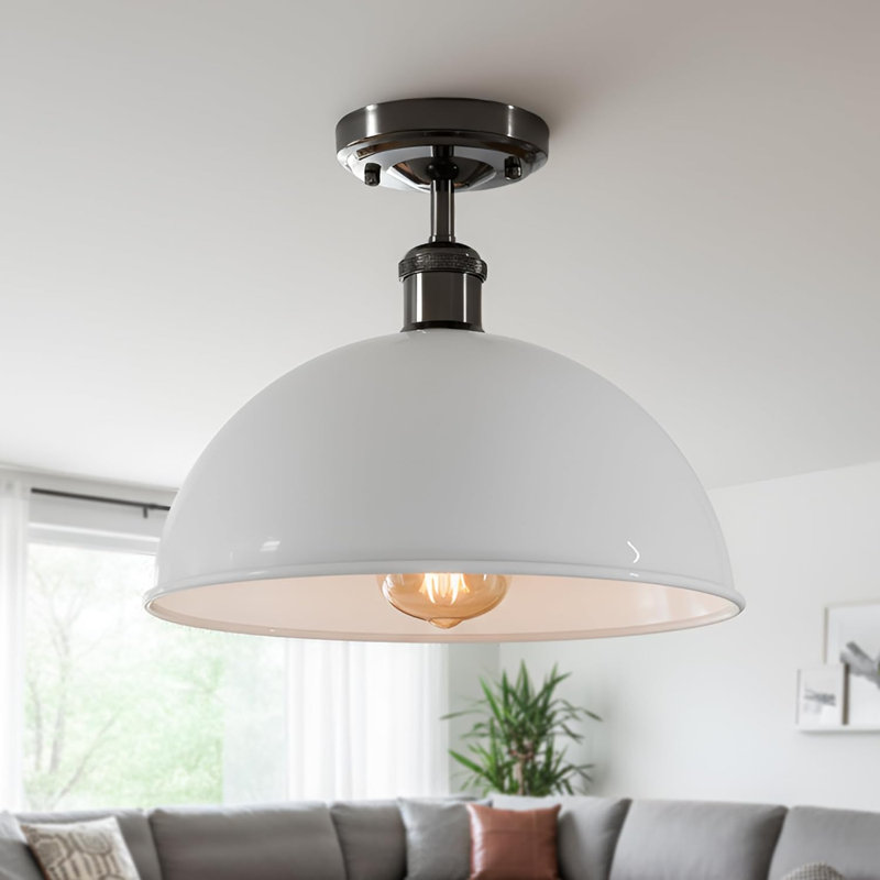 Semi Flush Mount, White, Yes