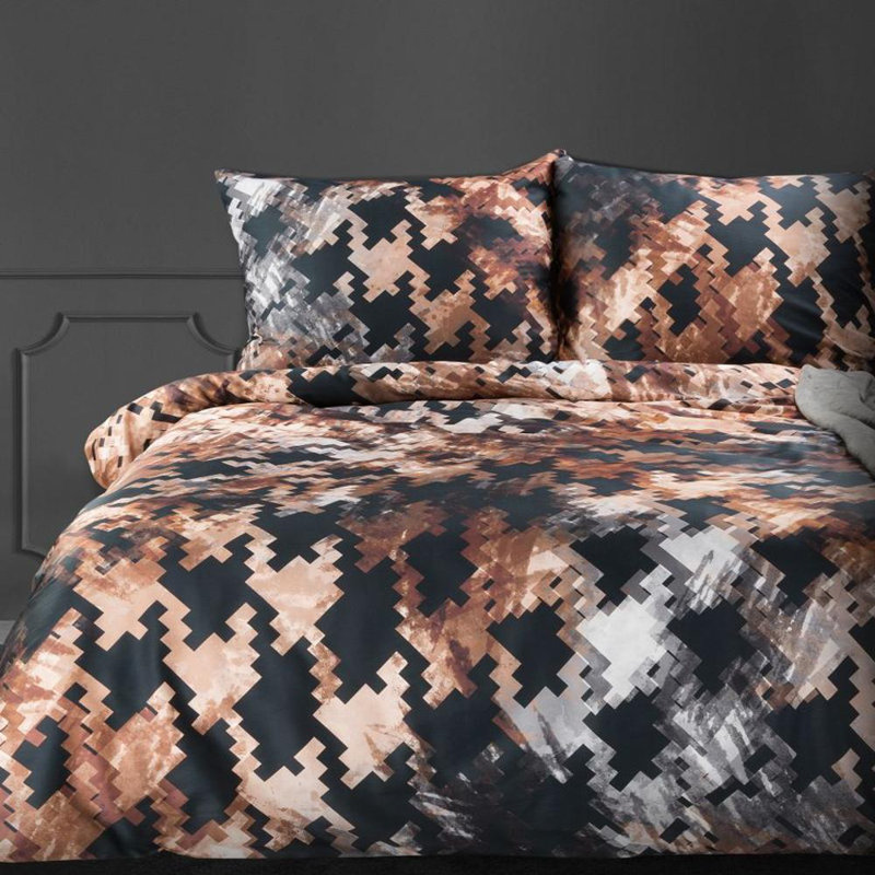 Gerhardus Houndstooth Duvet Cover Set with Pillowcases, Kingsize - 2 Pillowcases (70 x 80 cm)
