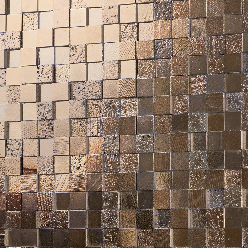 Art Lava Blocks Mosaic Tile (1.07 Sq. Ft. / Each), Brown/Beige