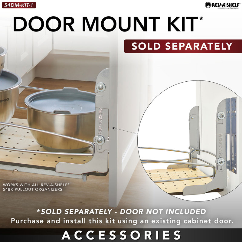 Two-Tier 14.5" x 22" Beige Composite and Metal Pullout Cabinet Organizer