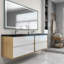 Ensemble de meuble-lavabo double mural 84 po Calarco Kody-430770822