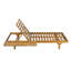 Wynrix 2-Person Modern Rustic Outdoor 5-Position Acacia Wood Chaise Lounge Set for Patio Poolside