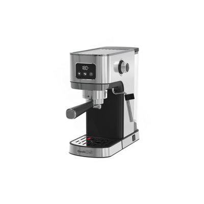 Machine à espresso Geek Chef, cappuccino et machine à café au lait avec filtre ESE POD et buse à vapeur, contrôle précis de la température et du temps, machine à café compacte pour la maison, acier inoxydable