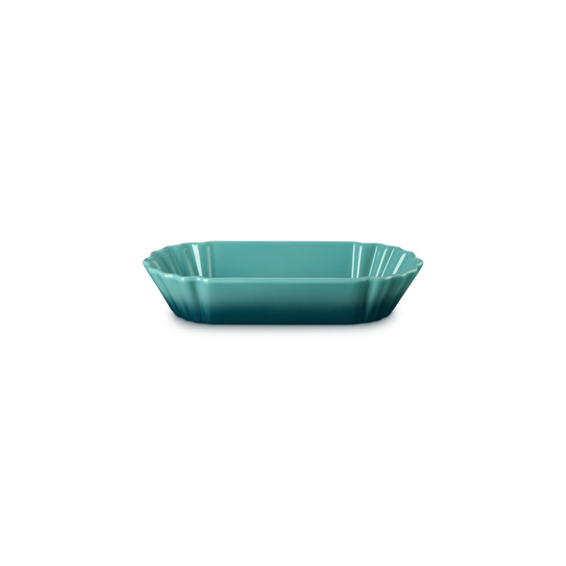 Le Creuset Stoneware Bistro Boat, 14 Oz. Oyster, Blue Riviera