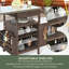Chariot de barbecue extérieur en bois massif 40,5 po avec plateau en acier inoxydable, abattant et roulettes verrouillables, brun-853981942