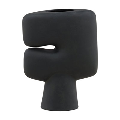 Niamh 17" Tall Terracotta Vase, Black
