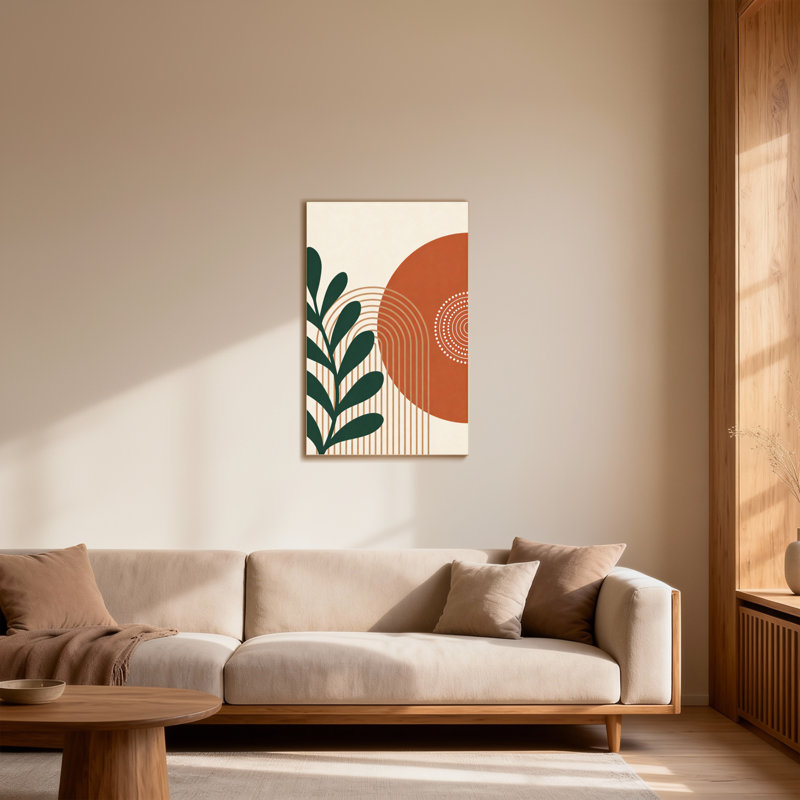 Abstract Abstract Leaf Orange Circle Pattern Design, 18" H x 12" W