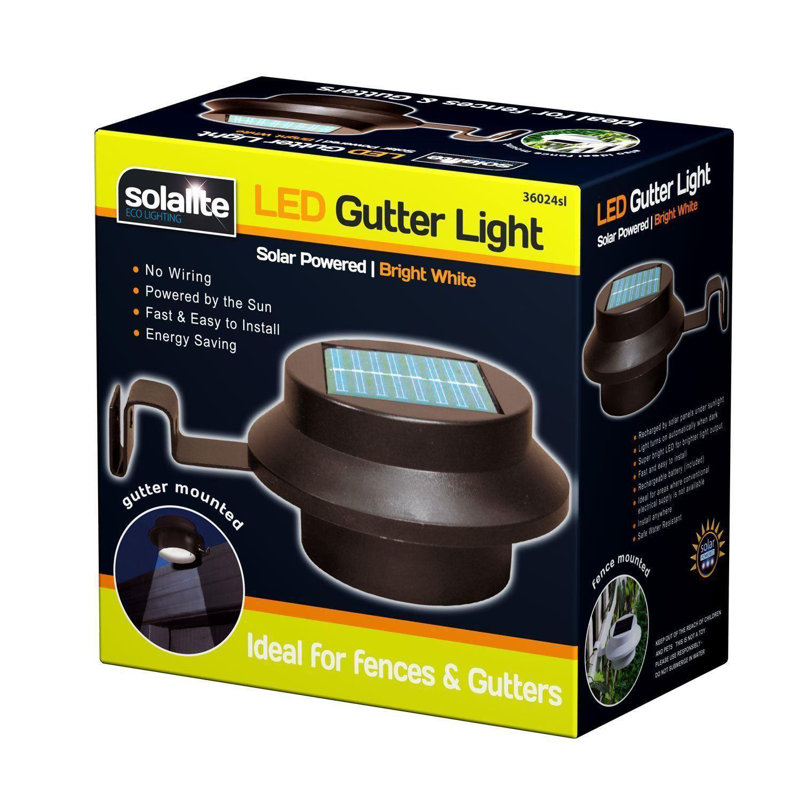 Chrome Solar Powered Integrated LED Outdoor Wall Lantern, Black