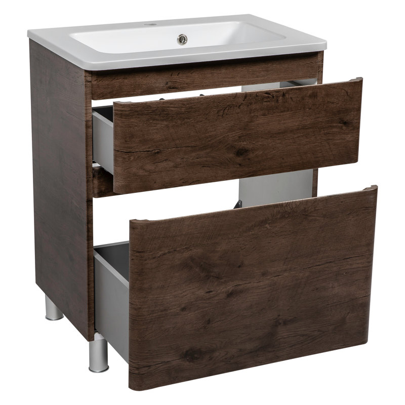 Meuble-lavabo simple avec plateau Juaita 27,3 po, Bois de rose
