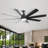 Brixham 72" 8 - Blade Classic Matte Black LED Ceiling Fan Light With Remote Control